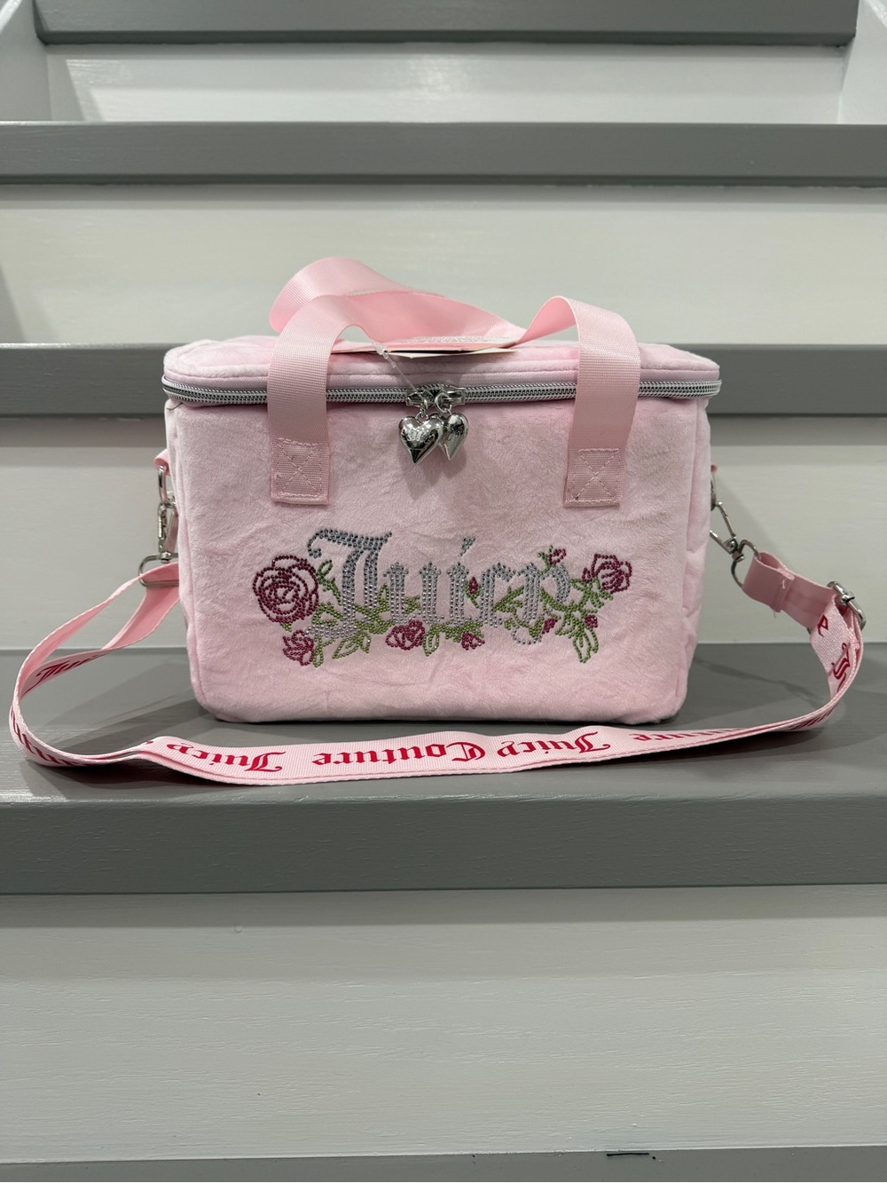 Juicy Couture Pink Embroidered Lunch Bag